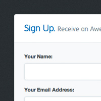 The sign up form
