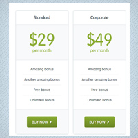 Pricing table